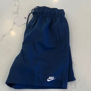 Nike Navy Blue Athletic Shorts with White Swoosh Swimsuit